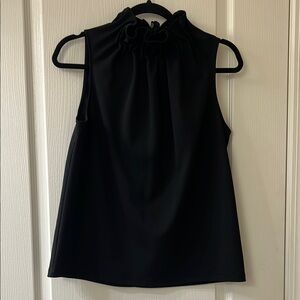 Ann Taylor Black Ruffled Blouse